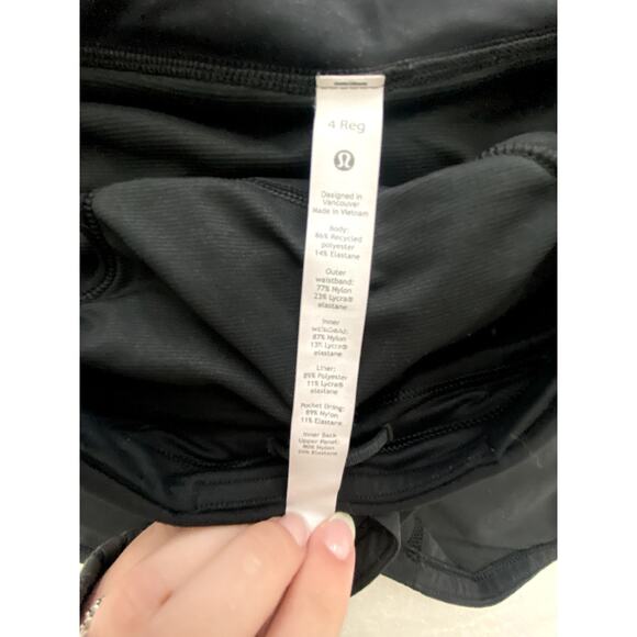 NWOT Lululemon Womens Speed Up Shorts Black Size 4 - Picture 2 of 5